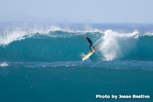 He broke his board in half on this wipeout.